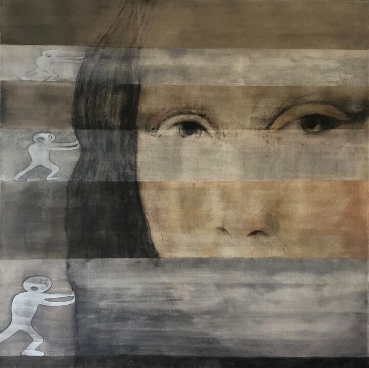 Peinture intitulée "« le sourire de la…" par Chix, Œuvre d'art originale, Pastel Monté sur Châssis en bois