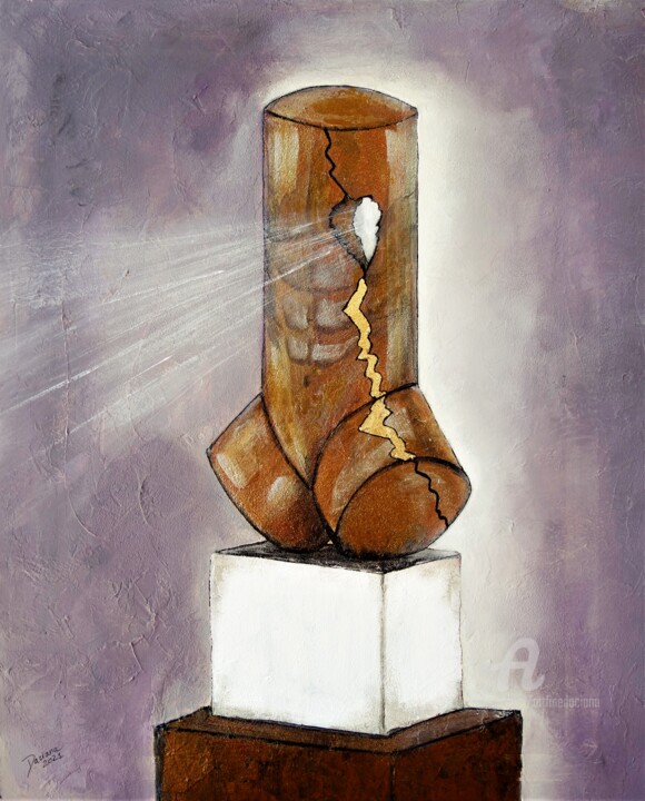 Painting titled "Purification" by Daciana, Original Artwork, Acrylic Mounted on Wood Stretcher frame