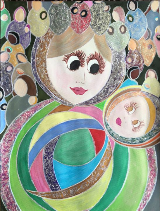 Queen of mothers 绘画, 19.7x14.6 in