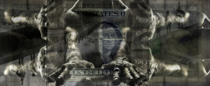 The face of power- what can't be washed- Dollar 数字艺术, 15.8x39.4 in