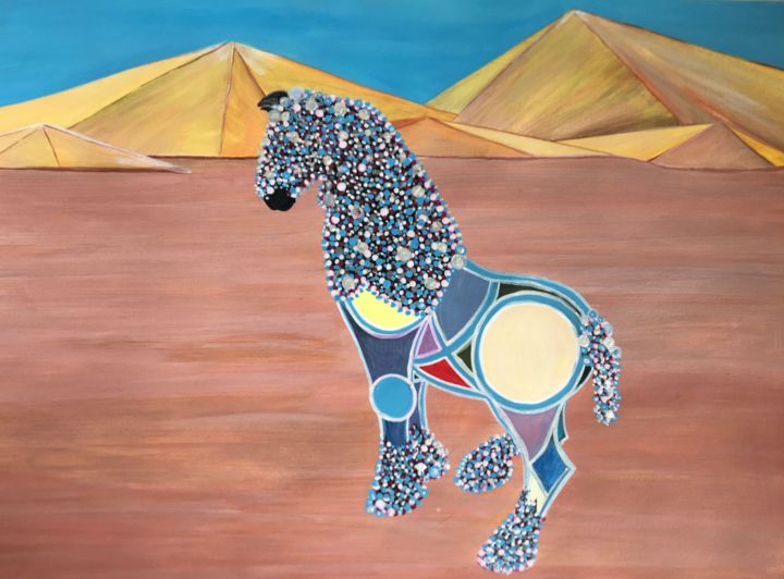 El Andalus in Merzouga 绘画, 14.2x16.9 in