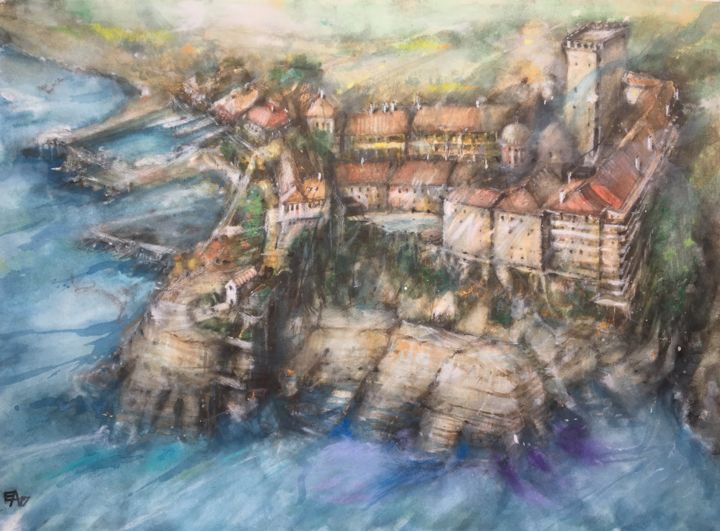 Mont Athos 绘画, 20.9x28.4 in