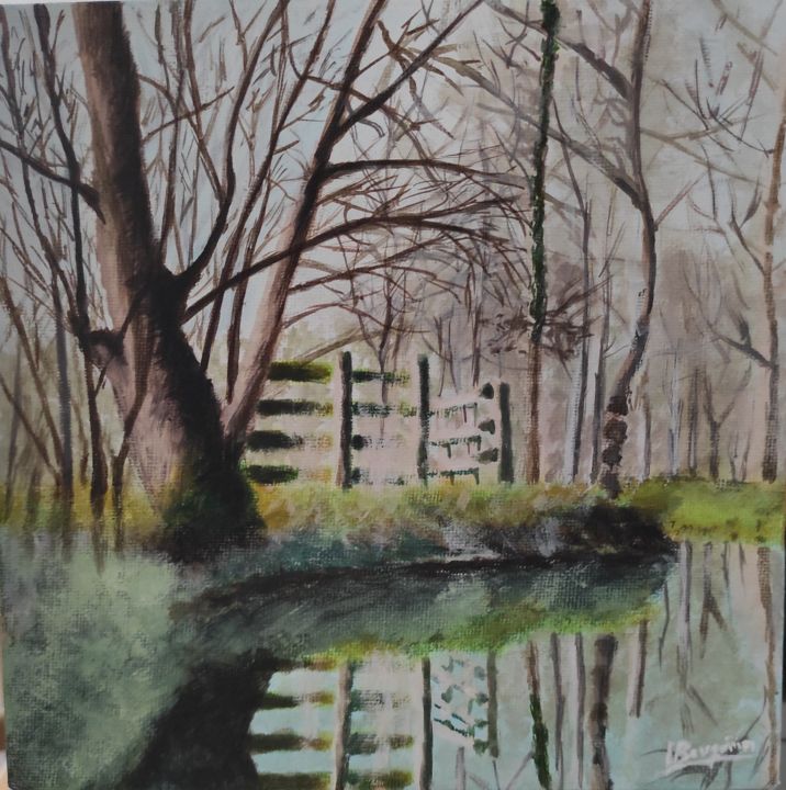 Marais Painting, 7.9x7.9 in