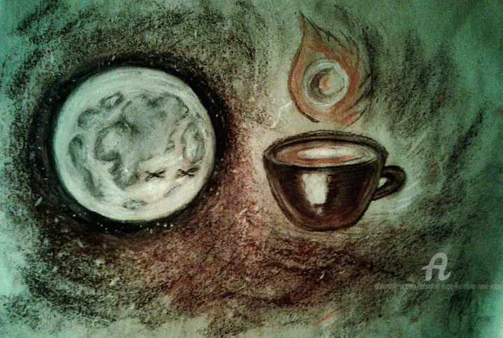Moonlight in a Cup of Coffee 图画, 13.8x19.7 in