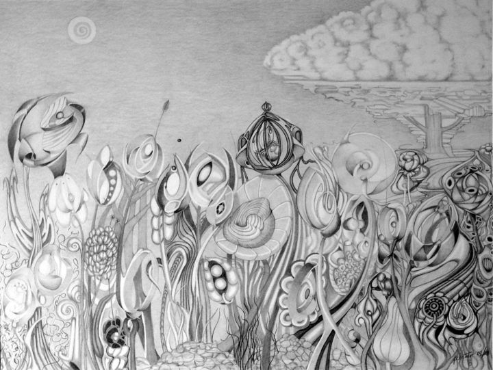 Délire foison d'un autre monde d'ici 图画, 23.6x29.5 in