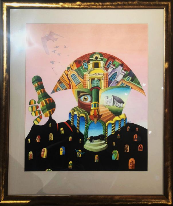 Painting titled "The Purpose by Vale…" by Valensas Jarmusevicius, Original Artwork, Watercolor