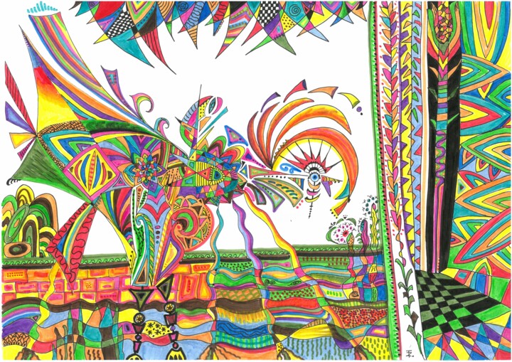 Le coq en pattes 图画, 11.7x16.5 in