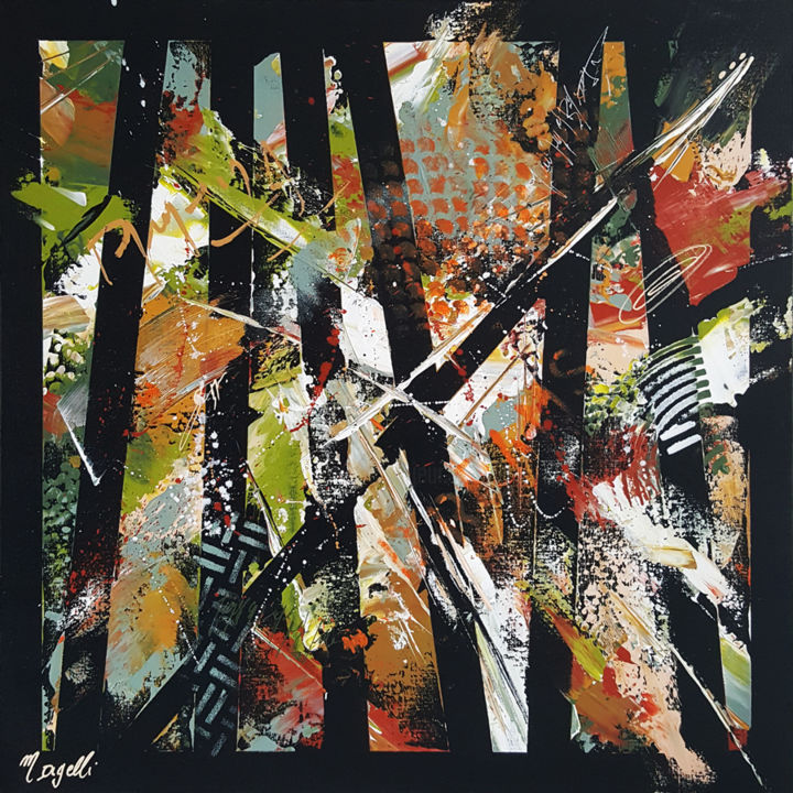 Peinture intitulée "Trinidad" par Magelli, Œuvre d'art originale, Acrylique Monté sur Châssis en bois