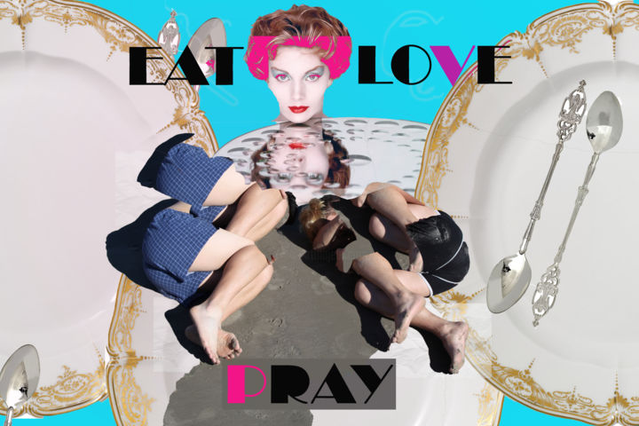 11ru / "Eat. Pray. Love" - {$M} 拼贴, 35.4x51.2 in