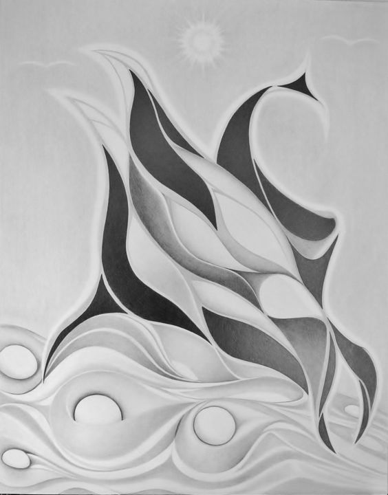Phoque ! As-tu vu ? On dirait des pingouins. 图画, 27.6x19.5 in