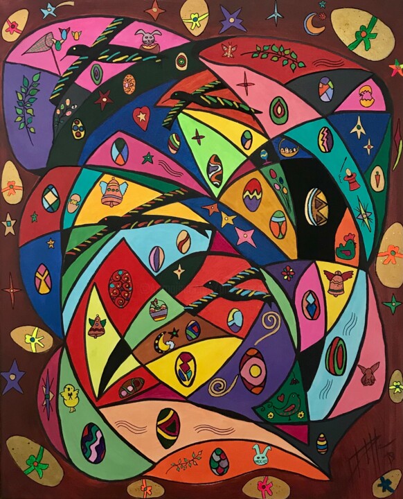 Peinture intitulée "Pâques" par Philippe Seigle, Œuvre d'art originale, Acrylique