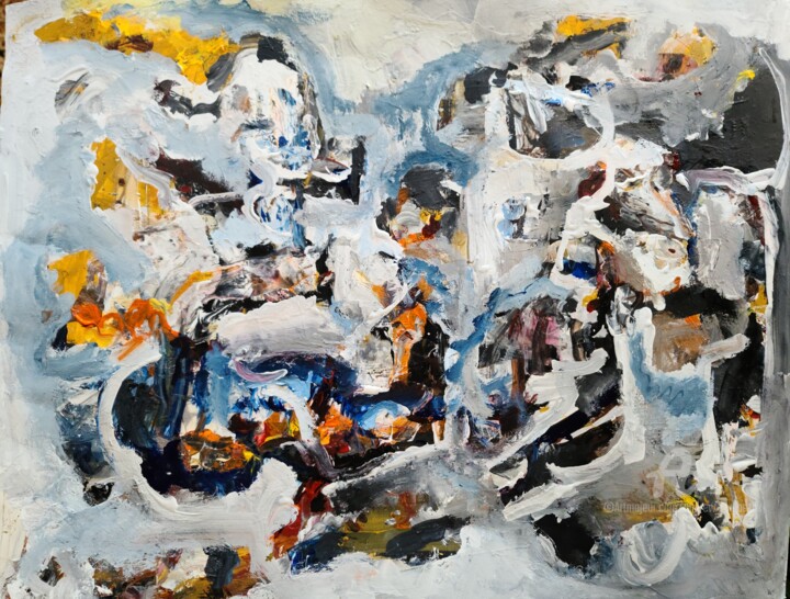 Painting titled "Dusk (2,2021)" by Andrew Walaszek, Original Artwork, Acrylic