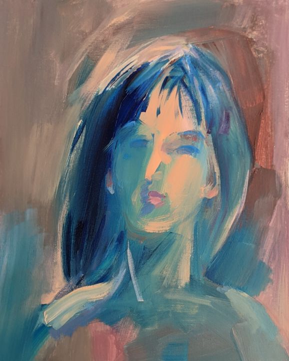 my blue love 绘画, 20x16 in