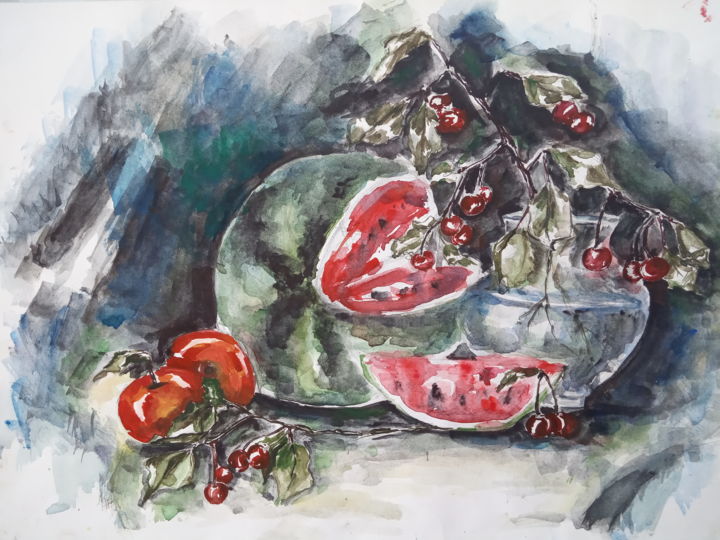 "Вкус лета" başlıklı Tablo Pigolkina_art tarafından, Orijinal sanat, Suluboya