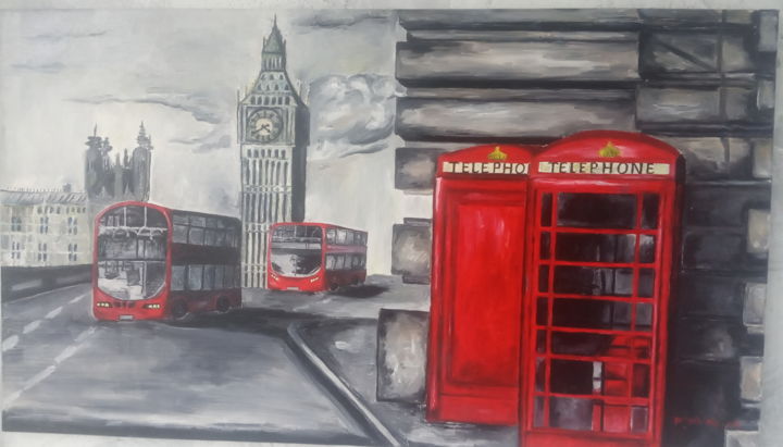"London" başlıklı Tablo Pigolkina_art tarafından, Orijinal sanat, Petrol