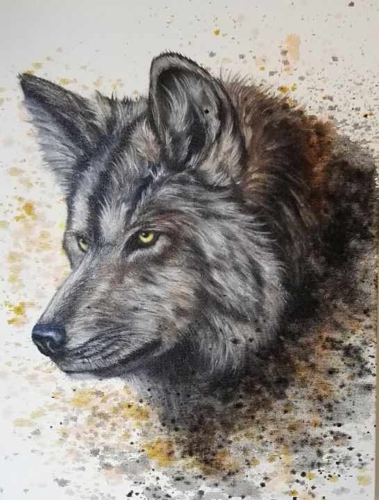 Le loup série 2021 绘画, 15.8x11.8 in