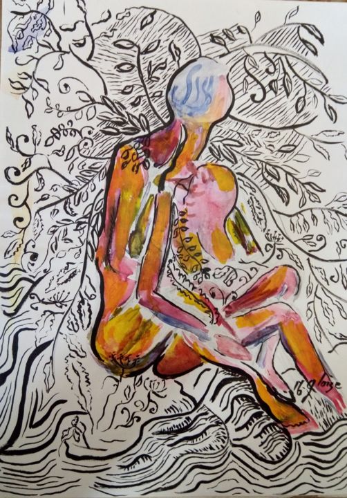 symbiose 绘画, 15.9x11.6 in