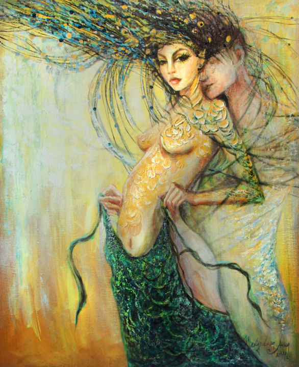 Painting titled "Making risky decisi…" by Anna Chekushkina, Original Artwork, Oil