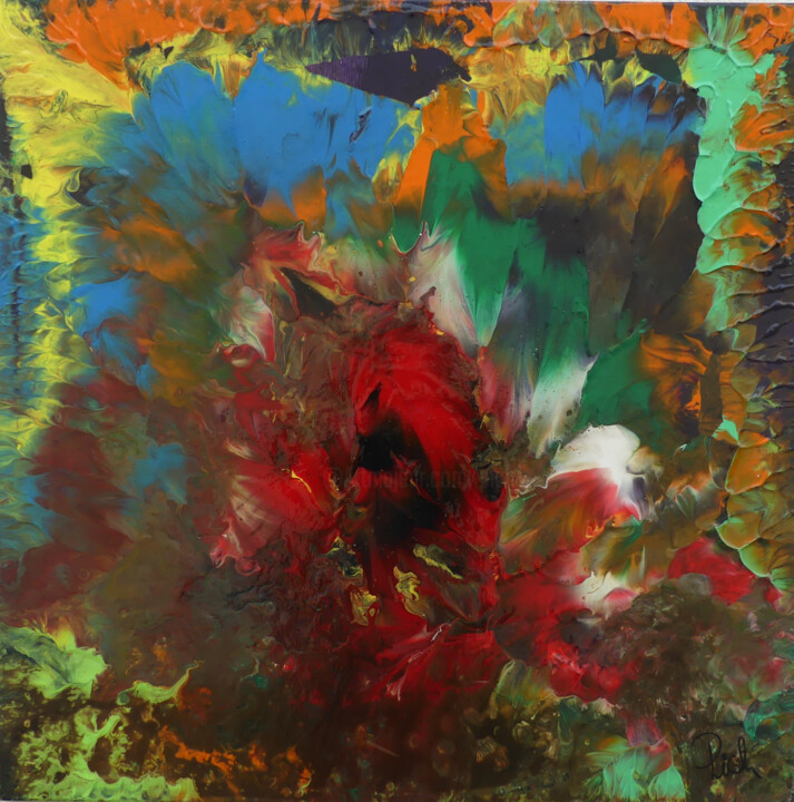 Painting titled "Pich ' magic abstra…" by Pich, Original Artwork, Acrylic Mounted on Wood Stretcher frame