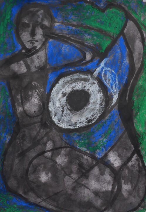 pourquoi tu pleures 绘画, 13.8x8.7 in