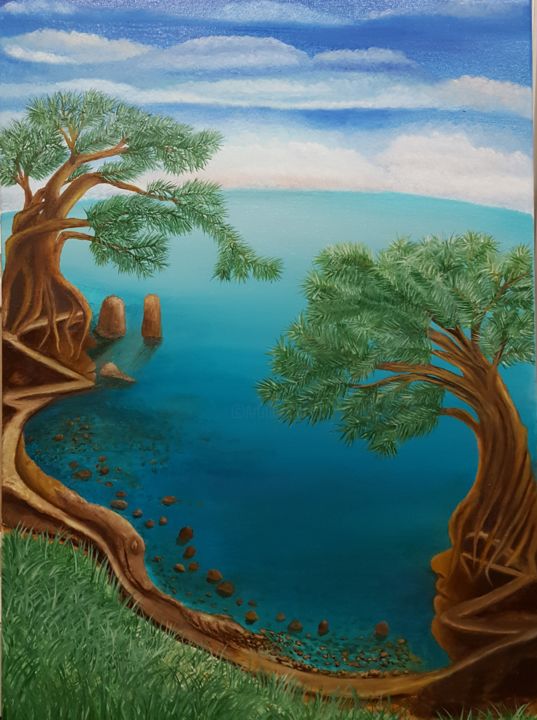 Бухта 绘画, 27.6x19.7 in