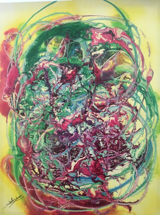Peinture intitulée "la métamorphose" par Audran, Œuvre d'art originale, Encre