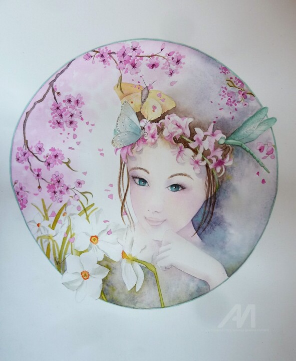 "" Mars à la libellu…" başlıklı Tablo Solveig Gnéma-Richard tarafından, Orijinal sanat, Suluboya