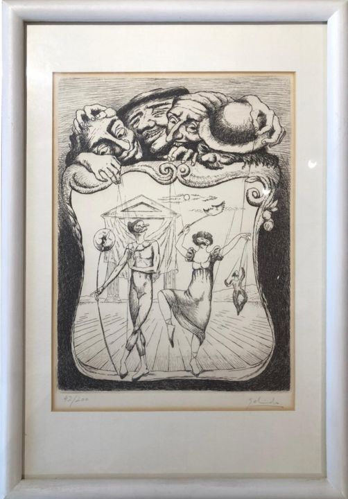 Printmaking titled "Famtochini, by Gali…" by Galindo, Original Artwork, Lithography
