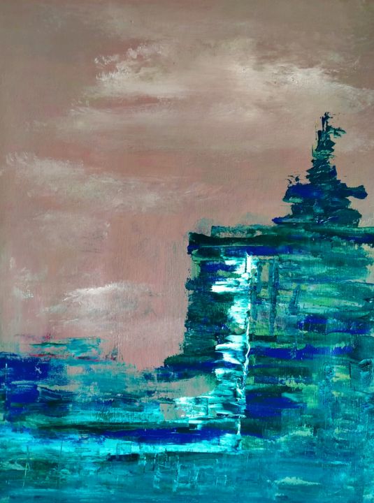 Painting titled "Zen" by Atignas Art, Original Artwork, Oil Mounted on Wood Panel