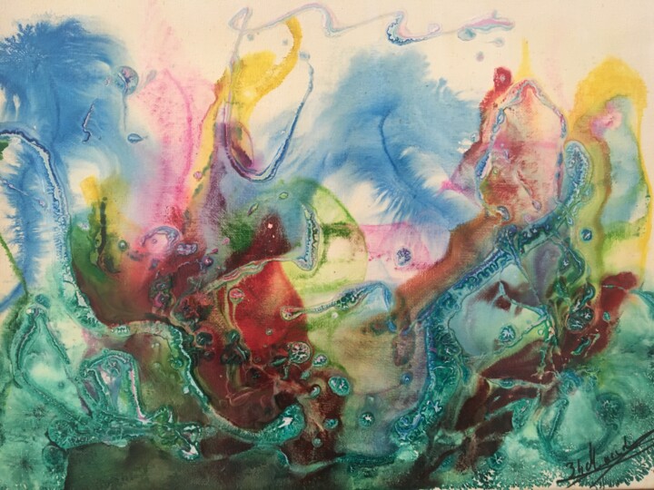 Peinture intitulée "La discussion de l’…" par Audran, Œuvre d'art originale, Encre