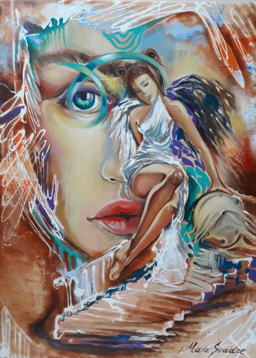 The time traveler 绘画, 31.5x23.6 in