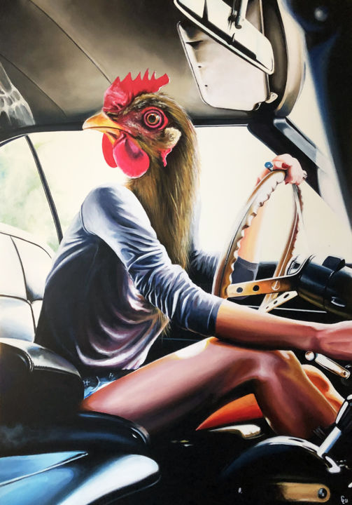 CHIKEN POWER 绘画, 45.7x31.9 in