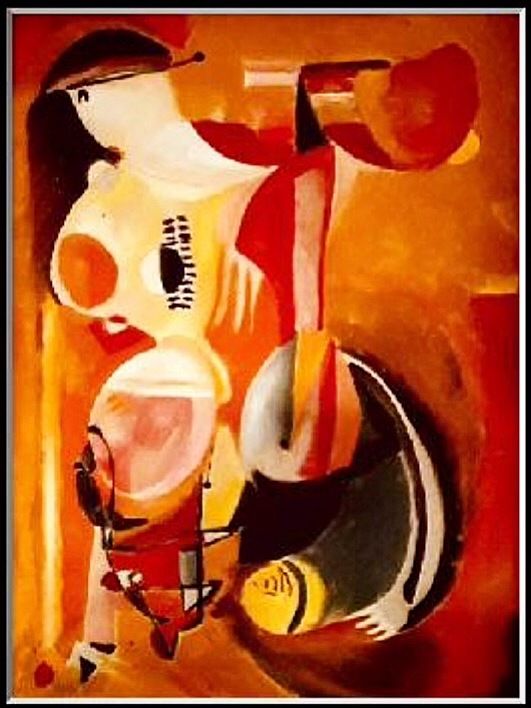 Peinture intitulée "Femme à la mandoline" par Christophe Perez, Œuvre d'art originale, Huile