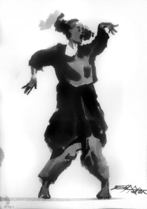 N°719-1 Ana Lee Evans. danse contemporaine 绘画, 11.7x8.3 in