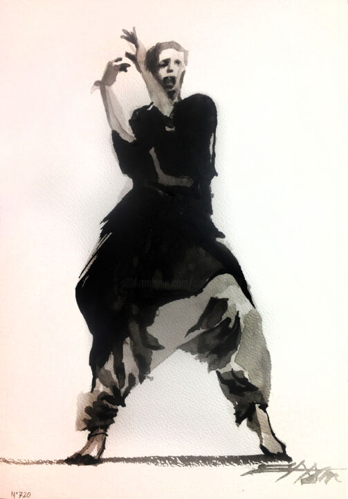 N°720 Ana Lee Evans. danse contemporaine 绘画, 11.7x8.3 in