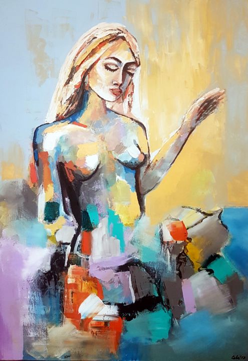 Painting titled "Sehnsucht" by Camelia Berberich, Original Artwork, Acrylic
