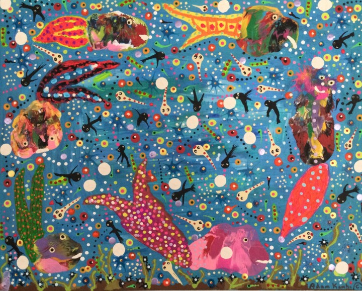 Larking about in the sea 绘画, 16x20 in