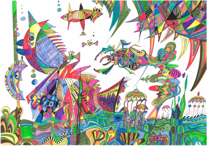 O mar 图画, 11.7x16.5 in