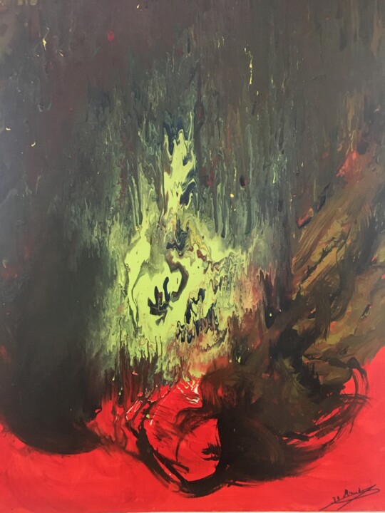 Peinture intitulée "La pensée universel…" par Audran, Œuvre d'art originale, Acrylique