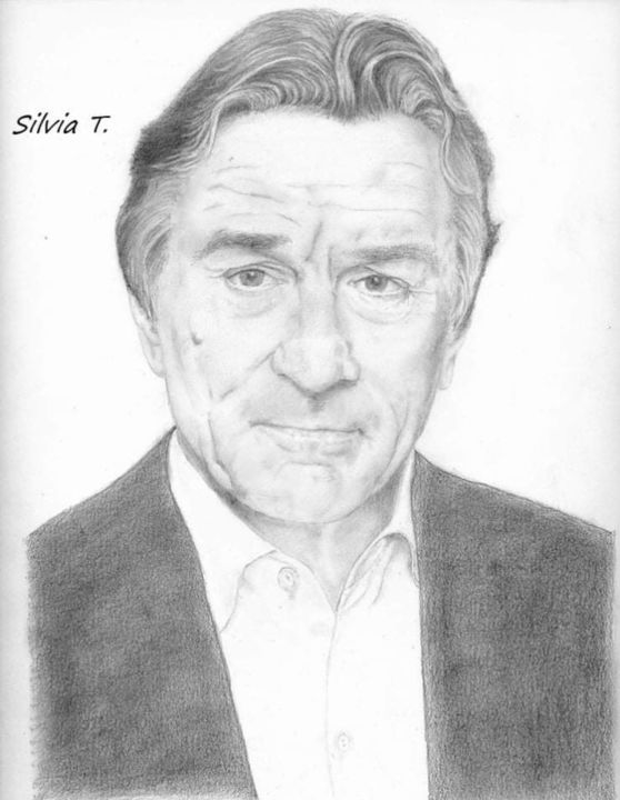 Drawing titled "Robert De Niro." by Kerouacne, Original Artwork, Charcoal