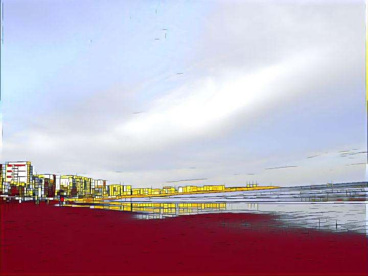 Painting titled "Les Sables d'Olonne" by Clyde +, Original Artwork, Acrylic