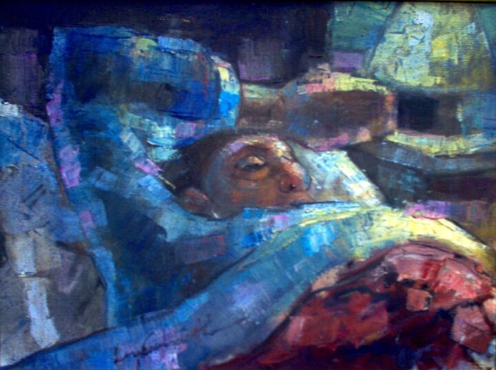 Pintura intitulada "mus034 - Menino dor…" por Luiz Carlos De Andrade Lima, Obras de arte originais