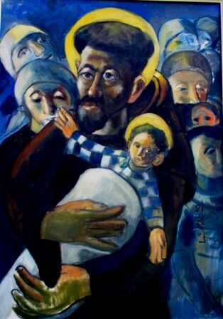 Pintura intitulada "mus040 - Santo Antô…" por Luiz Carlos De Andrade Lima, Obras de arte originais, Óleo