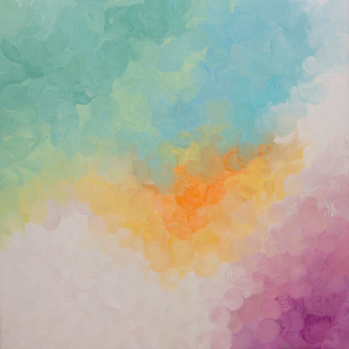Painting titled "Paint and snow" by Alexander Vinokurov Abstraction, Original Artwork, Oil