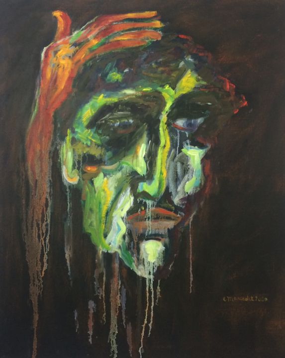 Pourquoi!!!!! 绘画, 37.4x31.5 in