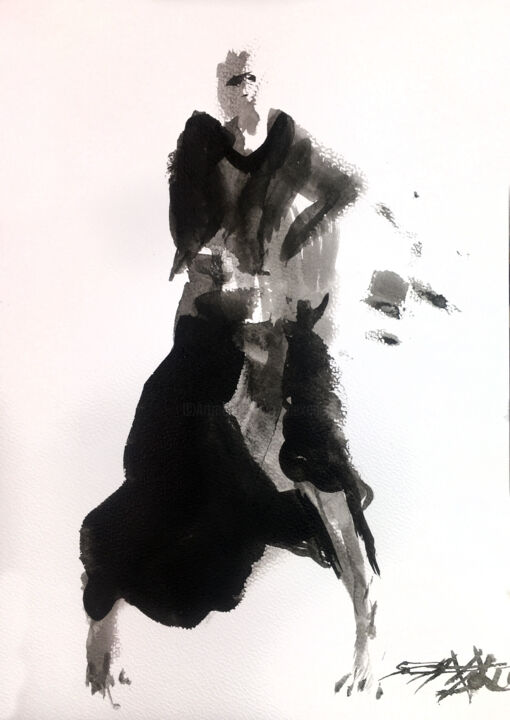 N°730-2 Ana Lee Evans. danse contemporaine 绘画, 11.7x8.3 in