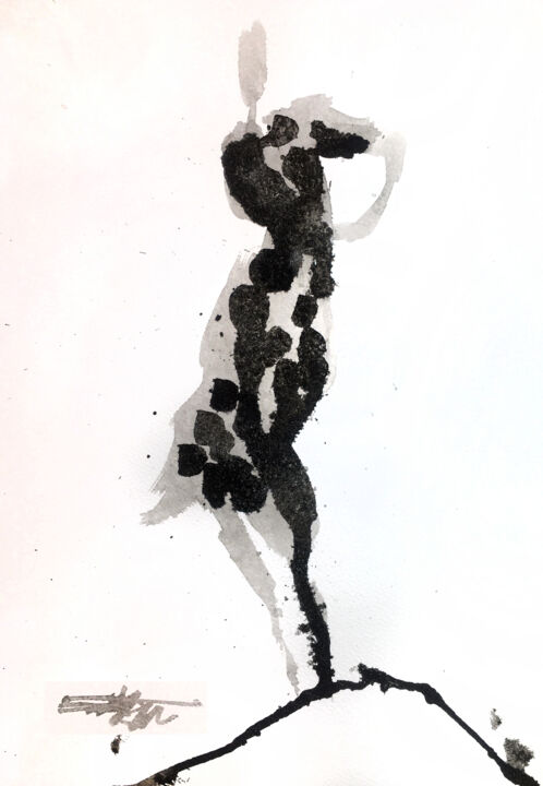 N°730-7 Ana Lee Evans danse contemporaine 绘画, 11.7x8.3 in