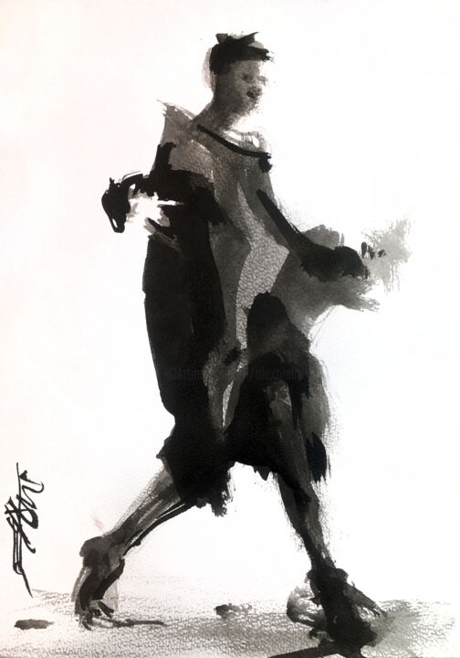 N°730-9 Ana Lee Evans. danse contemporaine 绘画, 11.7x8.3 in