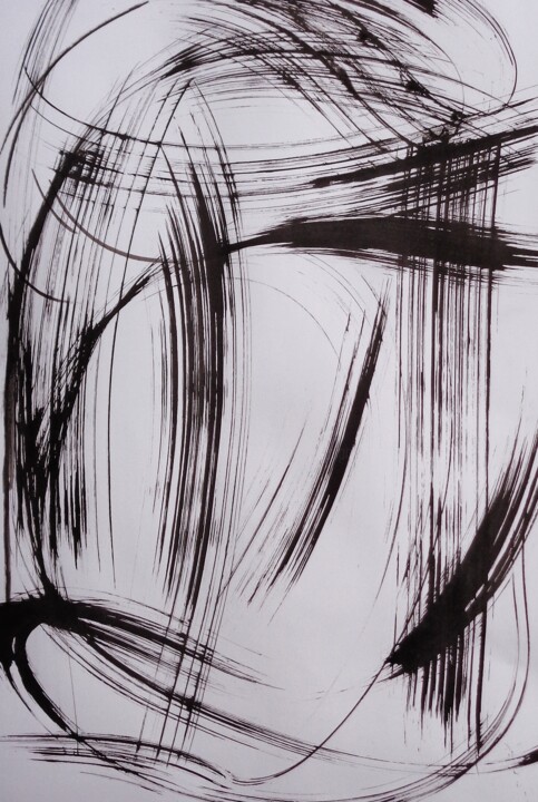ça se mélange dans ma tête 绘画, 13.8x8.7 in
