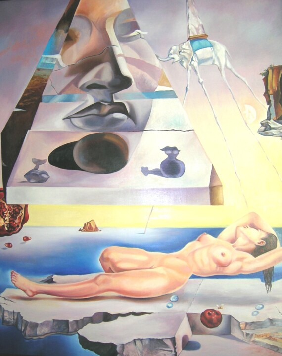 "Памяти Сальвадора Дали" 绘画, 45.3x35.4 in